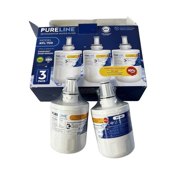 Pureline Refrigerator Water Filter 2 pk #PL-700 ‎ Samsung DA29-00003G Taste Odor - Picture 2 of 6